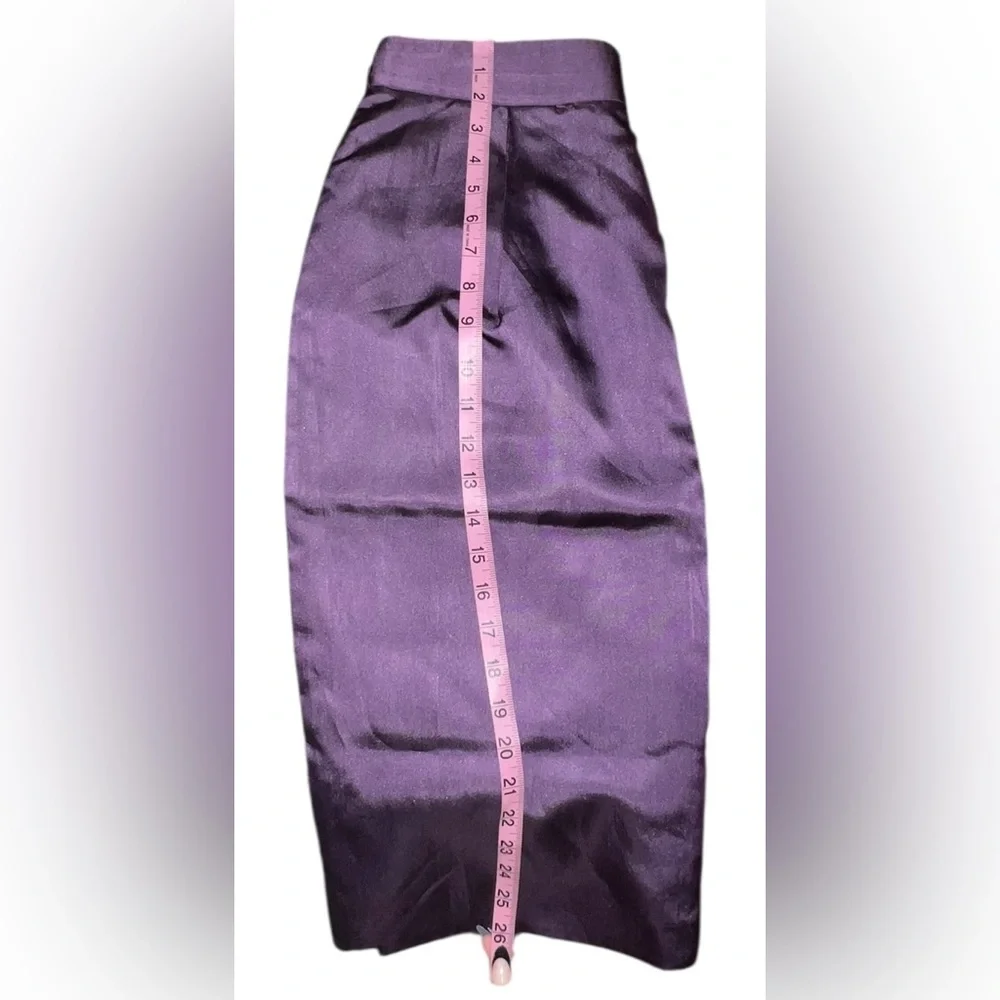 Tory Burch Purple Satin A-Line Skirt